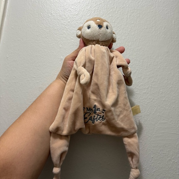 MTY My First 1st Easter Plush Lovey Brown Deer Fawn Baby Blanket Knotted 14 inch - Picture 1 of 3